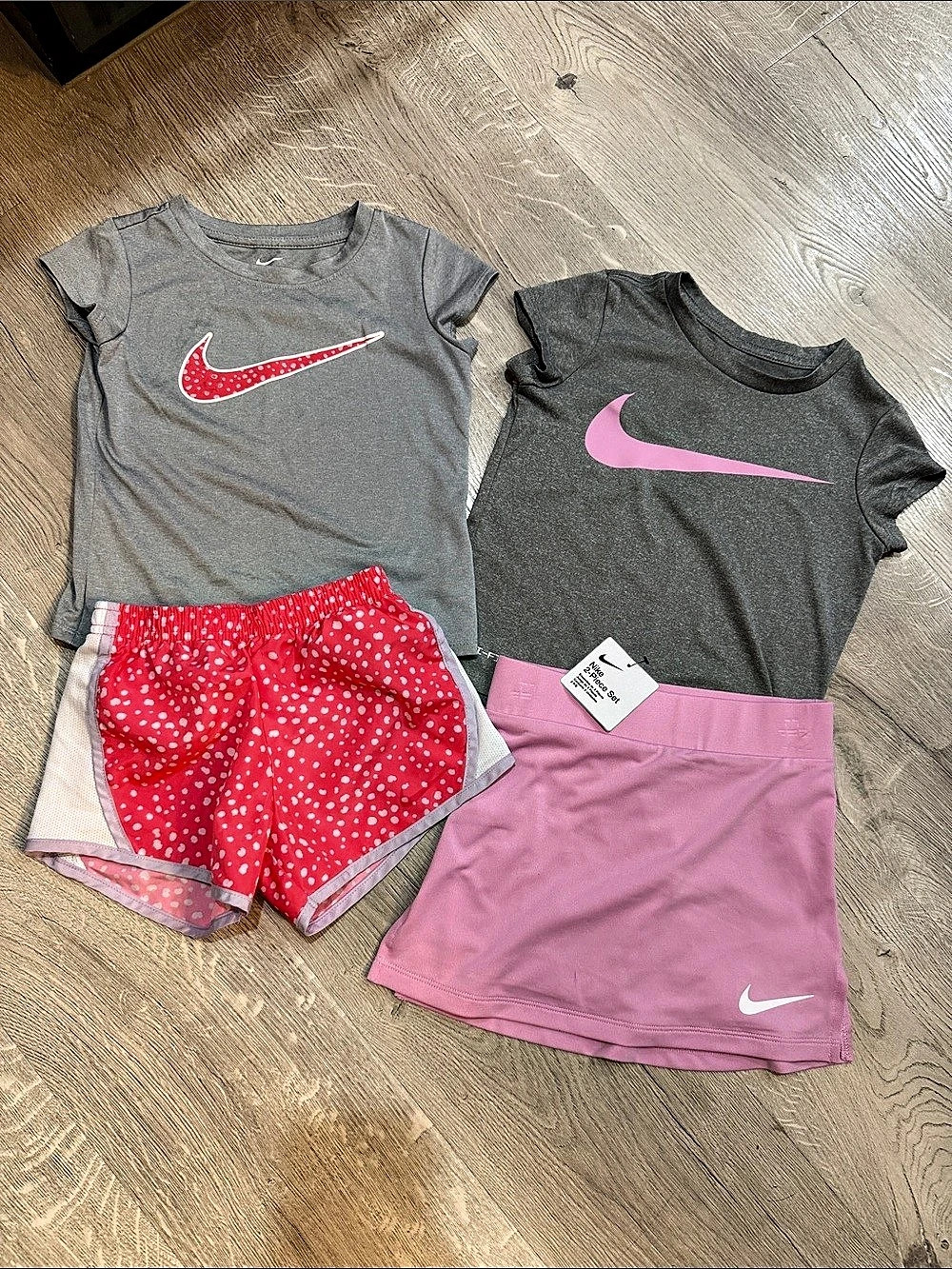 Nike 2-Piece Set Girls Matching Sets Gray & Pink and Grey and Coral